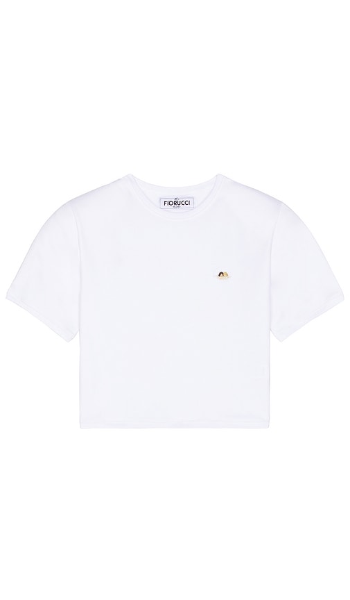 Fiorucci Angel Patch Padded Cropped T-shirt In 白色