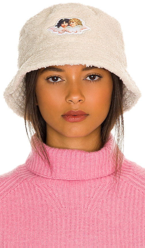 Fiorucci Angels Logo-embroidered Woven Bucket Hat In Cream | ModeSens