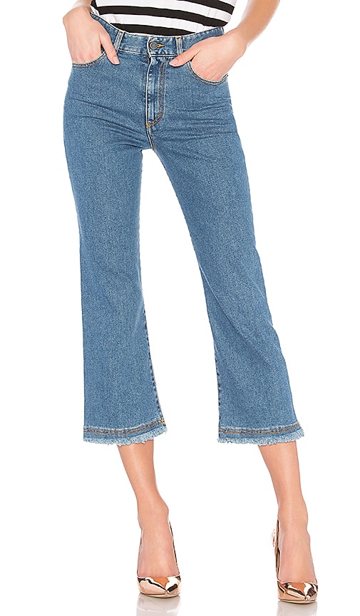 cropped kick flare jeans