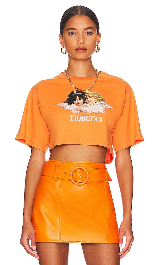 FIORUCCI Vintage Angels Cropped T-Shirt in Orange | REVOLVE