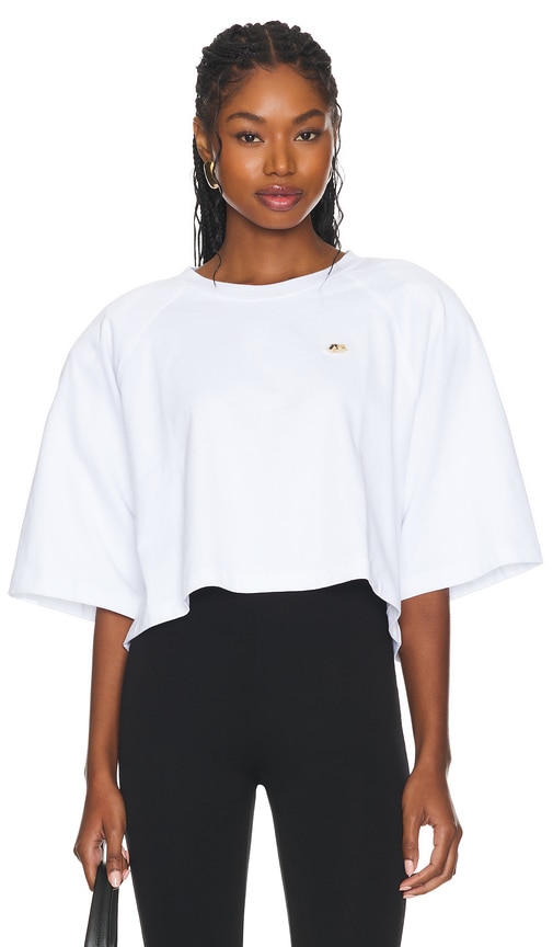 Shop Fiorucci Cropped Padded T-shirt In 白色
