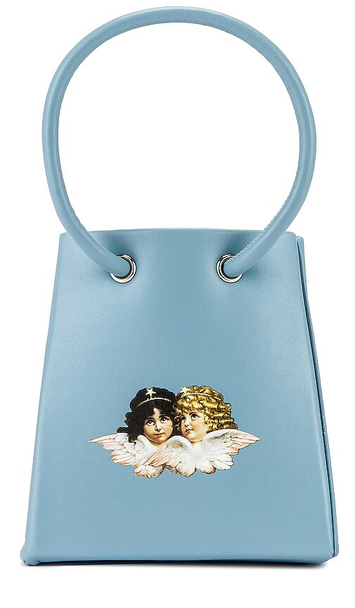 FIORUCCI Apple Leather Icon Mini Handbag in Pale Blue