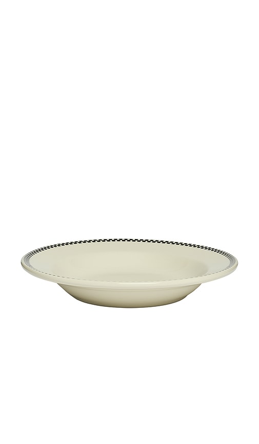  Fish's Eddy Checkerboard Soup Bowl In Cream. 