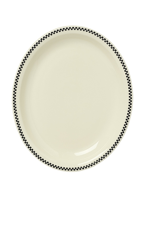  Fish's Eddy Checkerboard Medium Platter In Cream. 