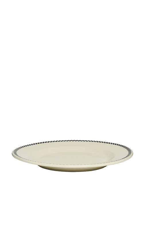  Fish's Eddy Checkerboard Main Plate In Cream. 