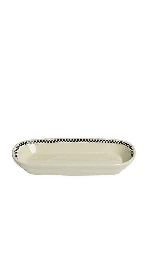  Fish's Eddy Checkerboard Celery Tray In Cream. 