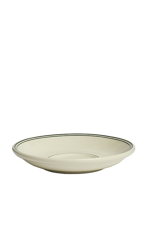  Fish's Eddy Greenband Saucer In Cream. 