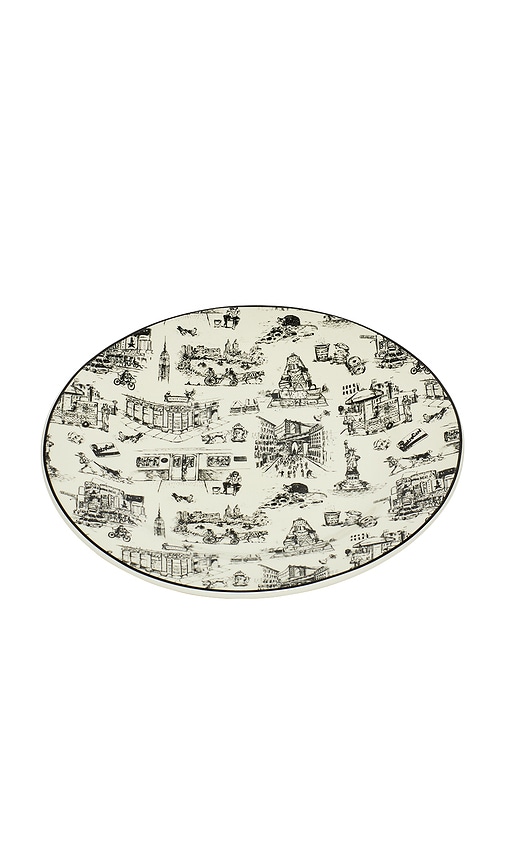  Fish's Eddy Nyc Toile Dinner Party Plate In Cream. 