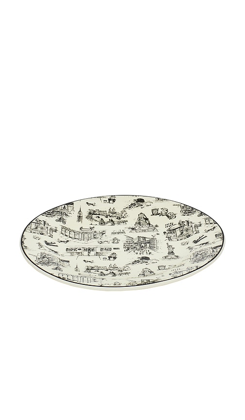  Fish's Eddy Nyc Toile Dinner Party Plate In Cream. 