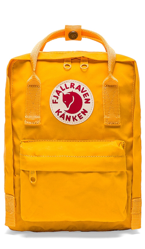 yellow kanken with stripes