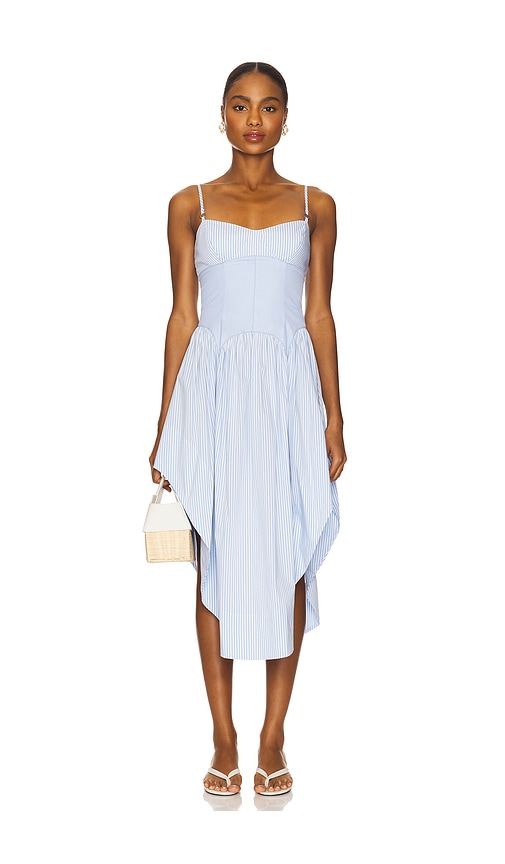 Fleur Du Mal Poplin Cupped Midi Dress