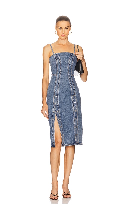 Snap Midi Dress in Blue. - size 8 (also in 0, 2, 4, 6)