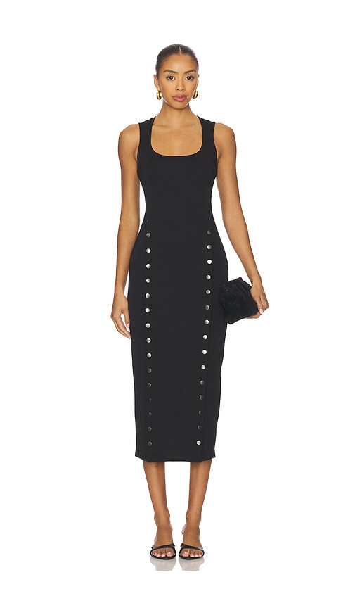 Fleur Du Mal Scooped Neck Undo Me Dress Black In Black