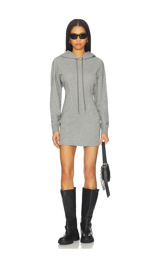 Fleur Du Mal Hoodie Corset Dress In Gray