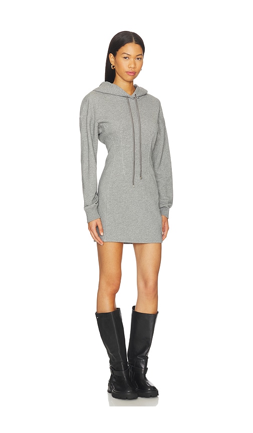 Fleur Du Mal Hoodie Corset Dress In Gray