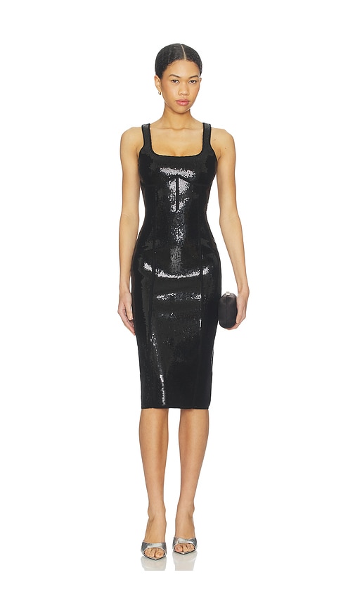 fleur du mal Knit Bodycon Midi Corset Dress