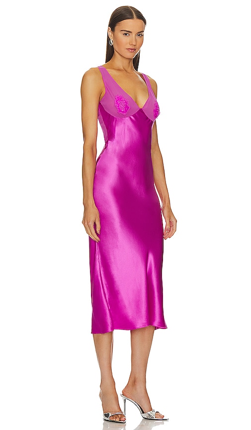 Shop Fleur Du Mal Embellished Dress W/ Cutout In Some Like It Hot Pink
