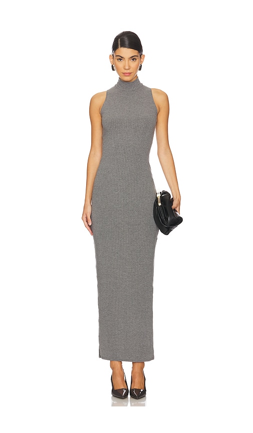 Shop Fleur Du Mal Rib Racer Maxi Dress In Grey