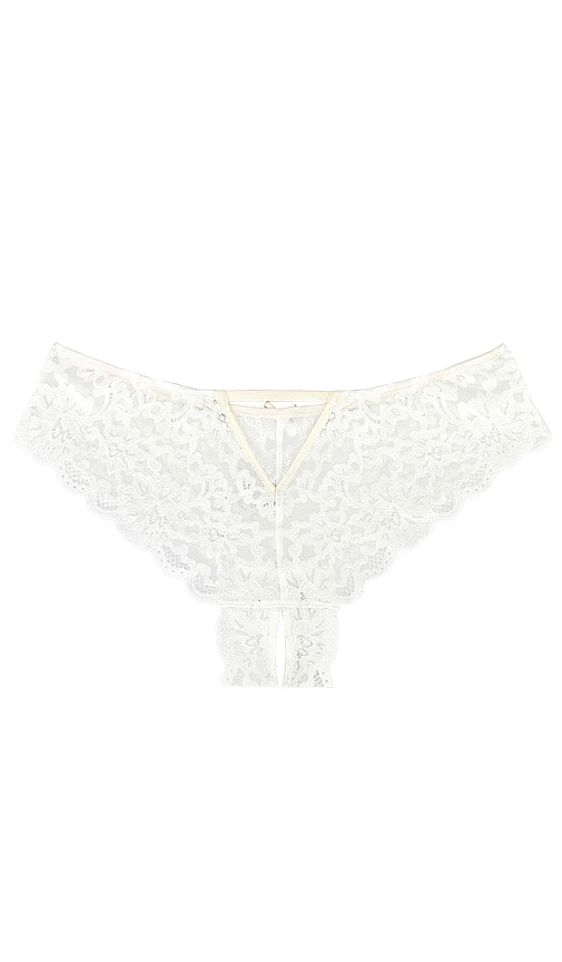Shop Fleur Du Mal Charlotte Lace Crotchless Panty In Ivory