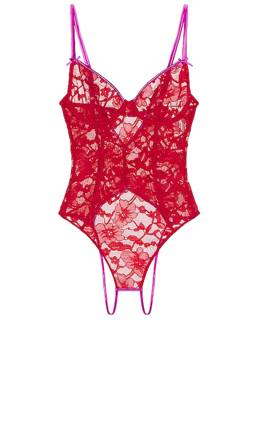 Red lace bodysuit