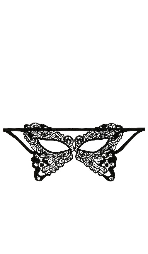 Shop Fleur Du Mal Butterfly Guipure Eye Mask In Black