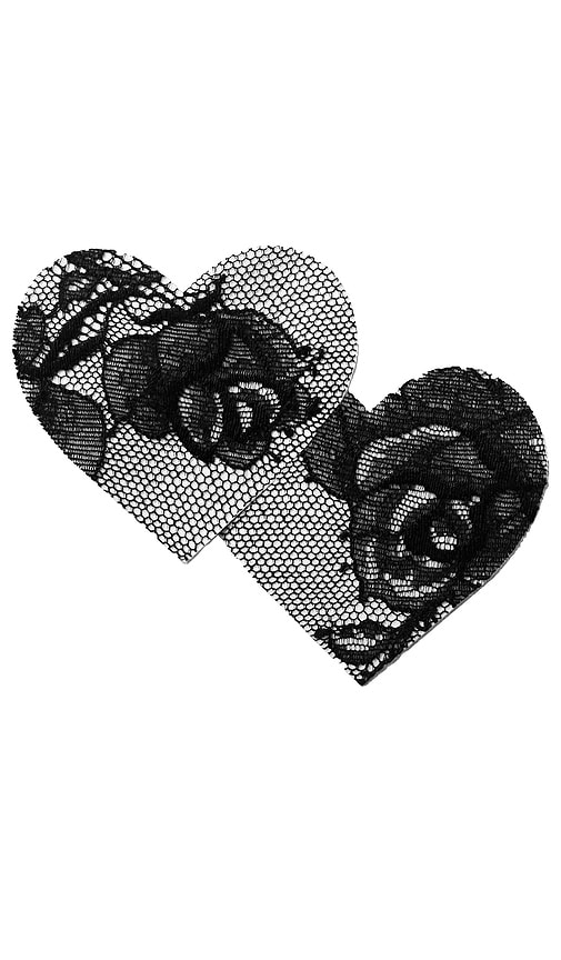 Shop Fleur Du Mal Bouquet Lace Heart Nipple Pasties In Black