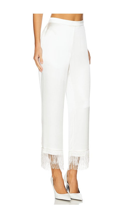 Fleur Du Mal Bianca Fringe Silk Pant In Ivory