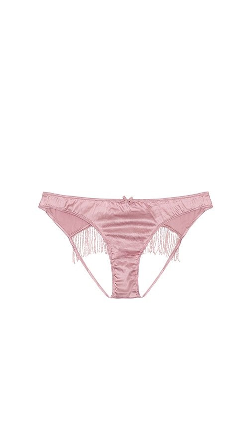 Shop Fleur Du Mal Beaded Fringe Ouvert Heart Shaped Panty In Rosebud