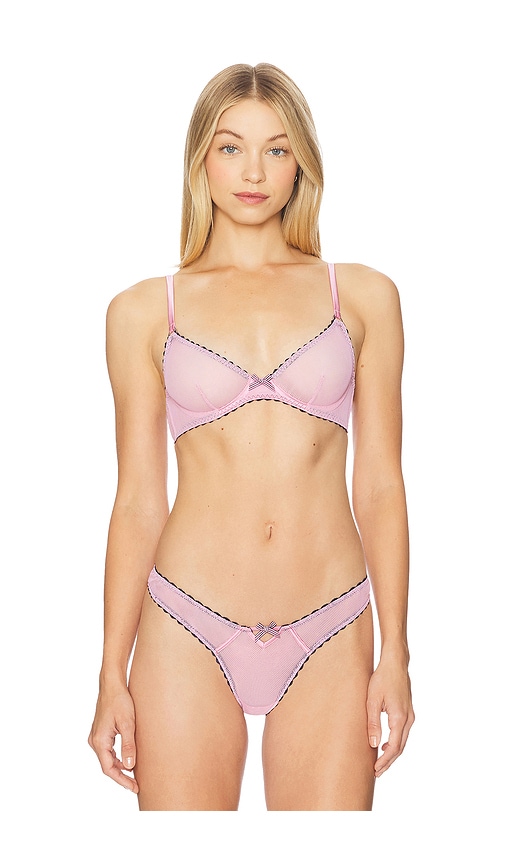 Sabrina Mesh Demi Bra in Pink. - size 32B (also in 32C, 32D, 34B, 34C, 34D, 36B, 36C, 36D) - fleur du mal - Modalova