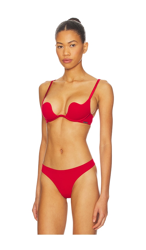 Fleur Du Mal Le Stretch Micro Seduce U-plunge Bra In Red