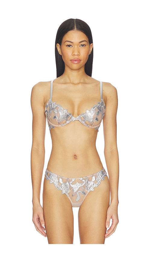 fleur du mal Foil Lily Embroidery Demi Bra