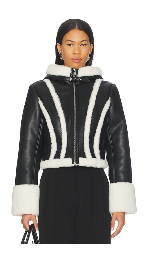 Fleur Du Mal Leather & Fur Collar Jacket In Black