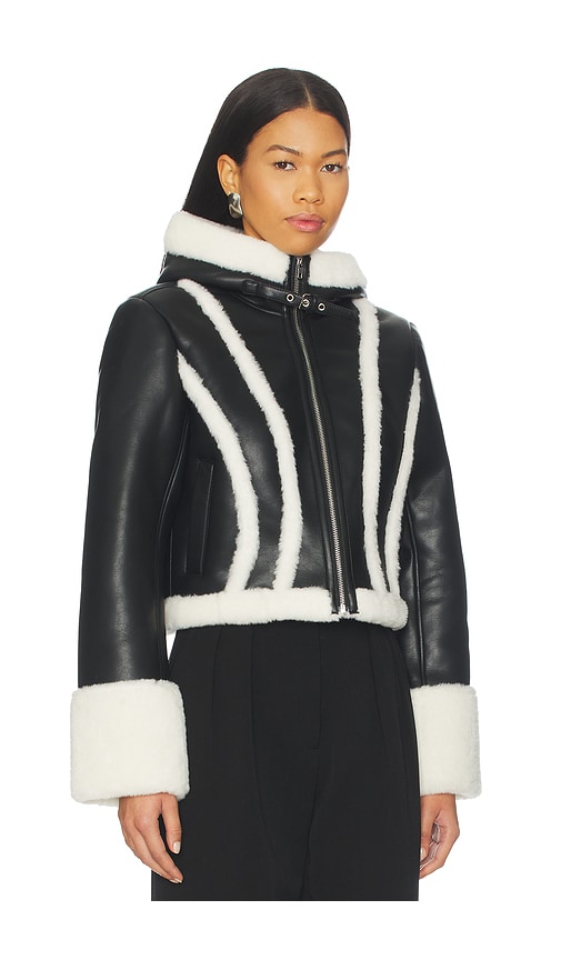 Fleur Du Mal Leather & Fur Collar Jacket In Black