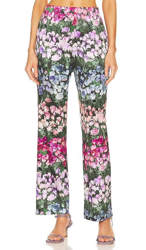 Fleur Du Mal All-over Rose-print Trousers In Multicolour