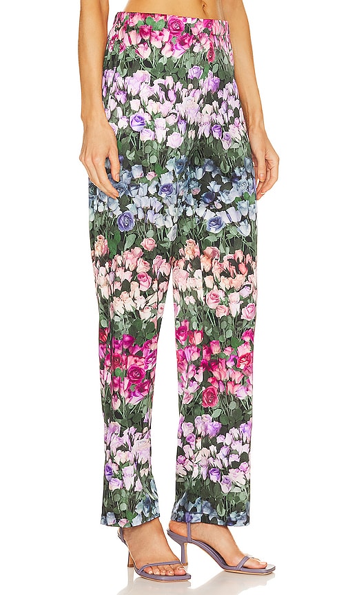 Shop Fleur Du Mal Rose Stripe Pant In Green