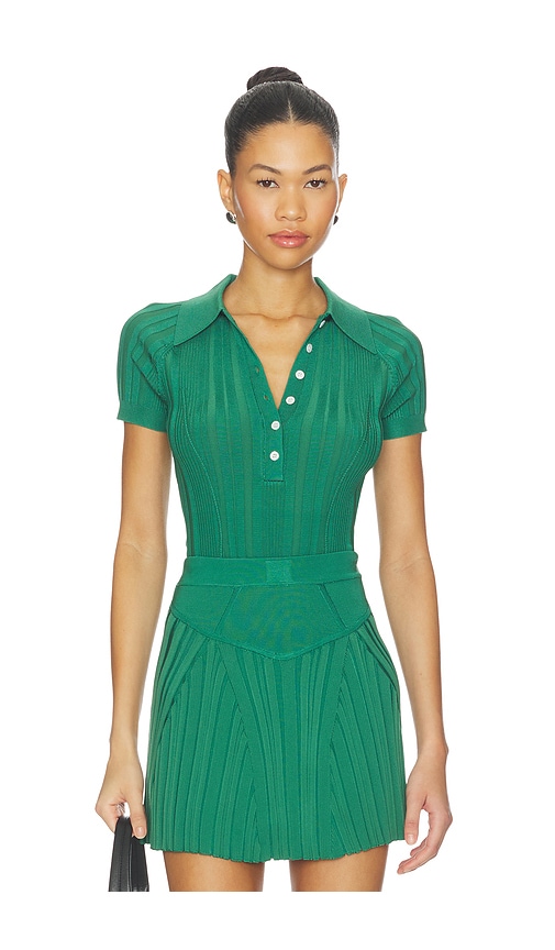 fleur du mal BODY RIB POLO en Green Taille M Also en L 332 €