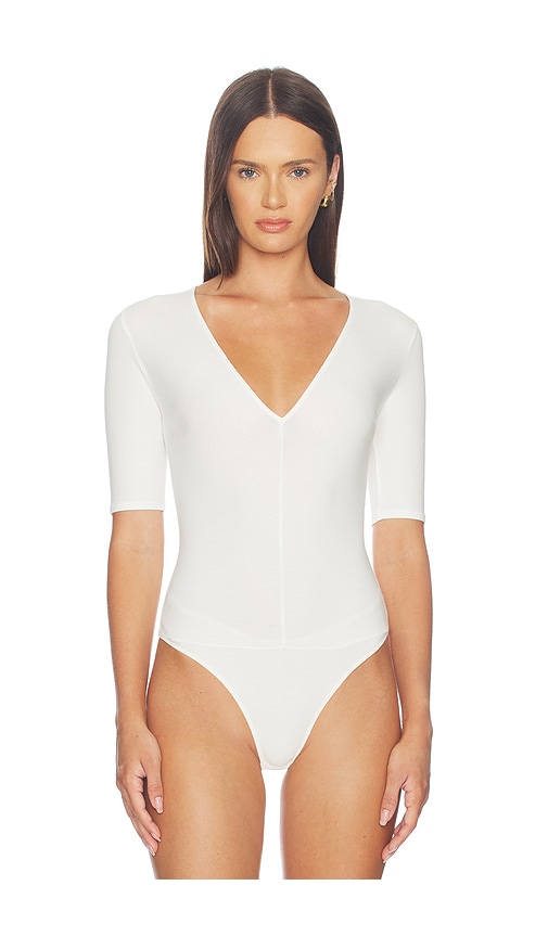 fleur du mal Organic Cotton Deep Plunge Bodysuit | Thumbnail 2