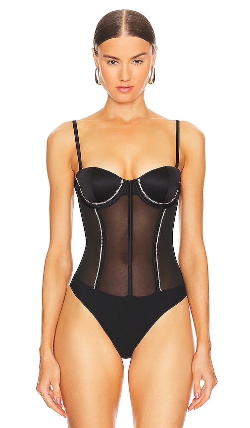 Shop Fleur Du Mal Brilliant Bodysuit In Black