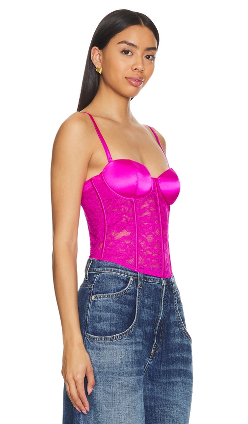 Shop Fleur Du Mal X Revolve Boned Bustier In Wild Pink