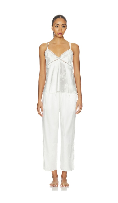 Flora Nikrooz Florence Solid Jacquard Charmeuse Capri Set