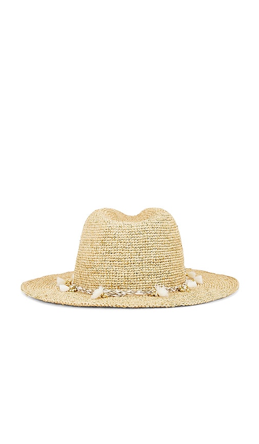 florabella Taylor Hand Crochet Raffia Sunhat Metallic Cord And Tassel | Thumbnail 3