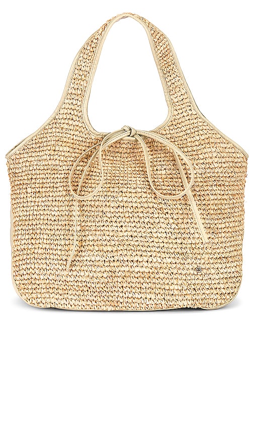 florabella Cadiz Lux Soft Tote in Natural & Gold