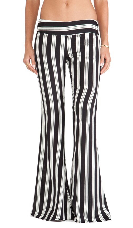 black and white striped flare pants