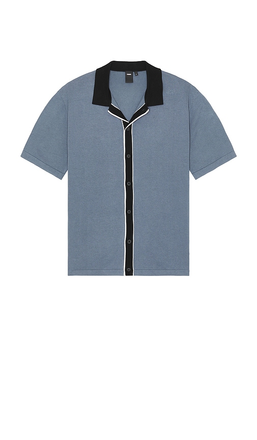 Marilyn Short Sleeve Knit Shirt in Blue. - size XL/1X (also in L, M, S)