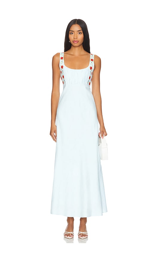 Shop Fanm Mon Lulu Dress In Light Lagoon