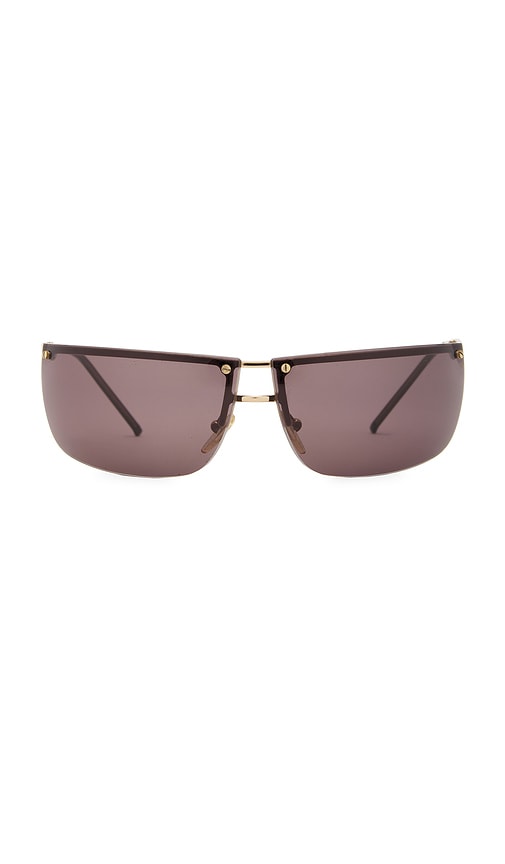 FWRD Renew Gucci Tinted Shield Sunglasses in Brown