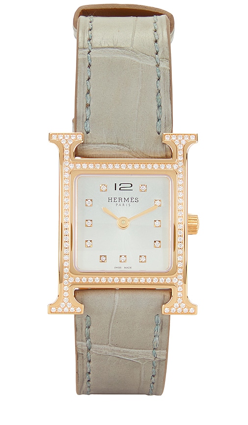 FWRD Renew Hermes Heure H Watch in Gold & Gris Perle