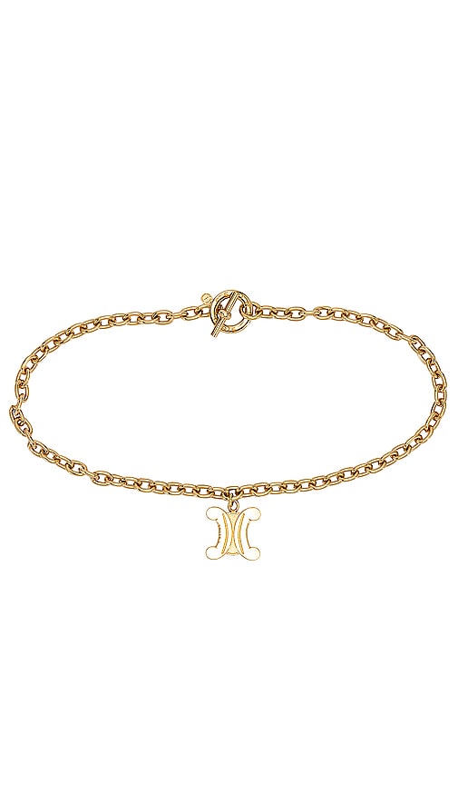 FWRD Renew Celine Triomphe Logo Chain Necklace in Gold