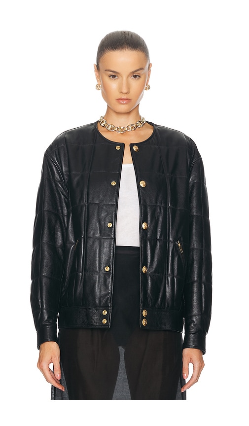 FWRD Renew Celine Lambskin Leather Jacket in Black