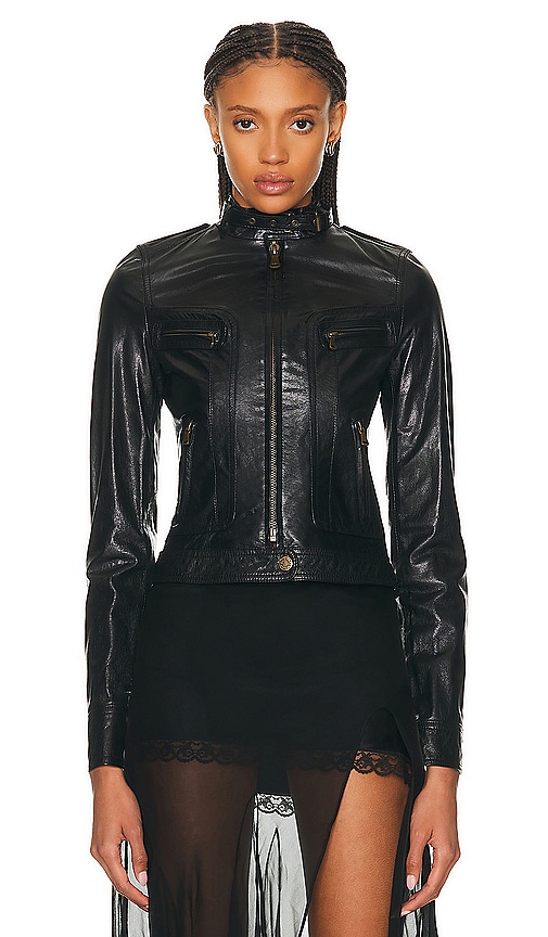 FWRD Renew Dolce & Gabbana Biker Jacket in Black